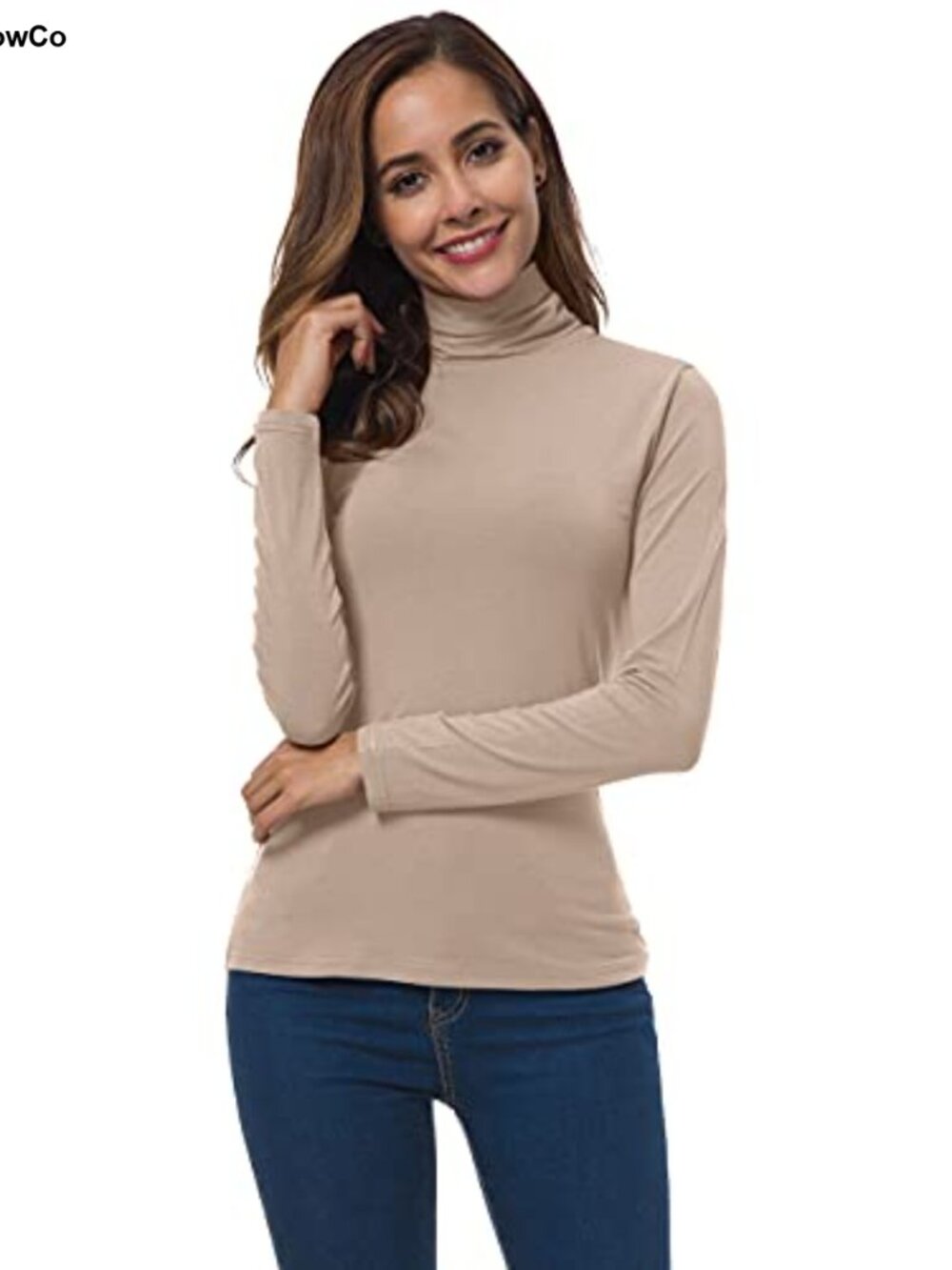 Turtleneck Long Sleeve Slim Lightweight Thermal Base Layer Top - Picture 2 of 6
